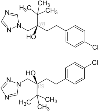 Structuurformules van de enantiomeren van tebuconazool