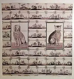 Tegelwand in het Boshuis