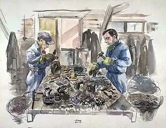 Tekening van Kok van het artiestenduo Johnny & Jones