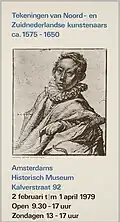 Affiche voor de tentoonstelling van tekeningen van Noord- en Zuidnederlandse kunstenaars, Amsterdams Historisch Museum (1979)