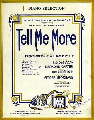 Kaft bladmuziek 'Tell Me More'