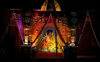 Mandir op het Navratri-festival in de Verenigde Staten