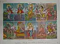 Matsya, Kurma, Varaha, Narasimha, Vamana, Parashurama, Rama, Krishna, Buddha en Kalkin, 1895