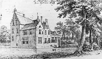 Huis ter Mey tekening van Hendrik Spilman, 1738