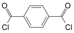 Structuurformule van tereftaloylchloride