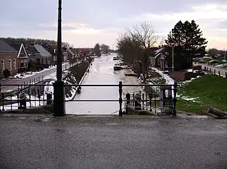 Het dorp Termunterzijl in de winter