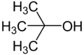 Structuurformule van 2-methyl-2-propanol