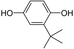 Structuurformule van tert-butylhydrochinon