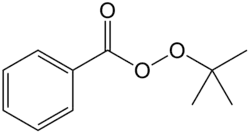 Structuurformule van tert-butylperoxybenzoaat