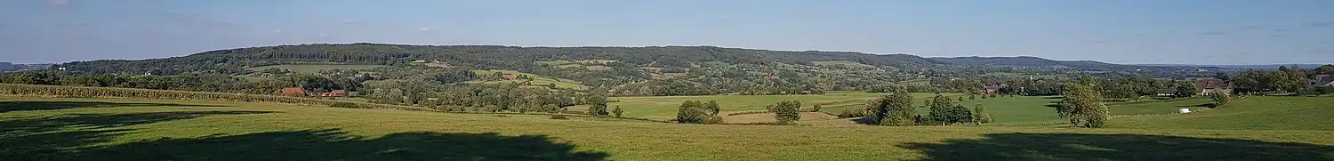 Het Plateau van Vijlen met de Vijlenerbossen gezien vanuit het zuidwesten