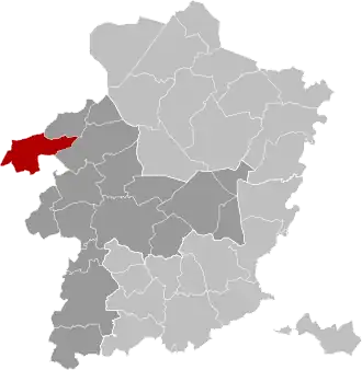 ligging binnen het arrondissement Hasselt in de provincie Limburg