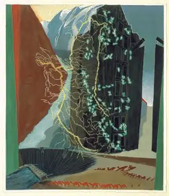 Jo Baer, Testament of the Powers That Be (Where Trees Turn to Sand, Residual Colours Stain the Lands), 2001