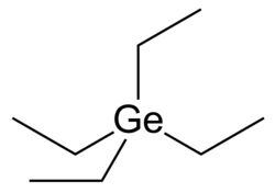 Structuurformule van tetra-ethylgermanium