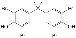 Structuurformule van tetrabroombisfenol A