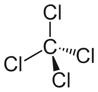 Structuurformule van Tetrachloormethaan