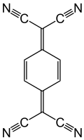 Structuurformule van tetracyanochinodimethaan