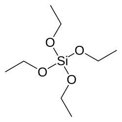 Structuurformule van tetraethylorthosilicaat