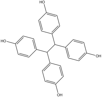 Structuurformule van tetrafenolethaan
