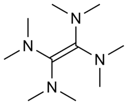 Structuurformule van tetrakis(dimethylamino)etheen
