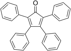 Structuurformule van tetrafenylcyclopentadienon