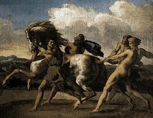Paard gestopt door slaven (Géricault)