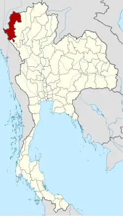 Ligging van de provincie Mae Hong Son