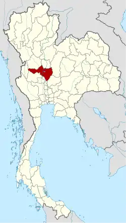 Ligging van de provincie Nakhon Sawan