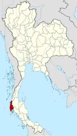 Ligging van de provincie Phang Nga
