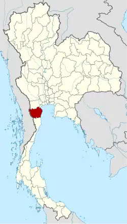 Ligging van de provincie Phetchaburi