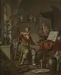 Het alchemistisch experiment vat vlam (1687)