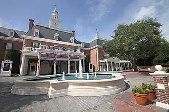 Het attractiegebouw van The American Adventure