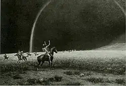 Indianen dachten dat de regenboog regen ving, want na het verschijnen van de regenboog hield het vaak op te regenen, 1917