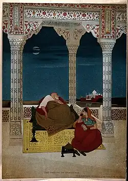 Het overlijden van Shah Jahan met zijn blik op de Taj Mahal