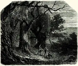 Illustratie bij "The Gold-Bug" door Yan' Dargent, voor 1864