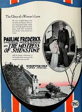 Advertentie voor The Mistress of Shenstone