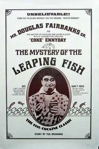 Een reclameposter voor The Mystery of the Leaping Fish