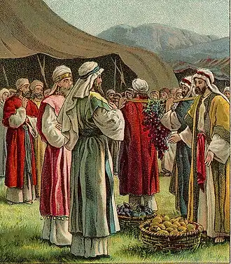 De spionnen brengen rapport uit. Amerikaanse tekening uit 1907.