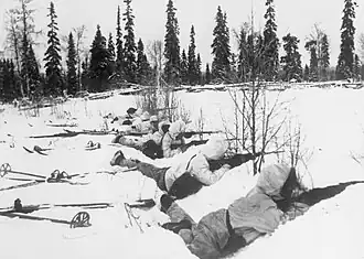 Finse skitroepen in Noord-Finland op 12 januari 1940.