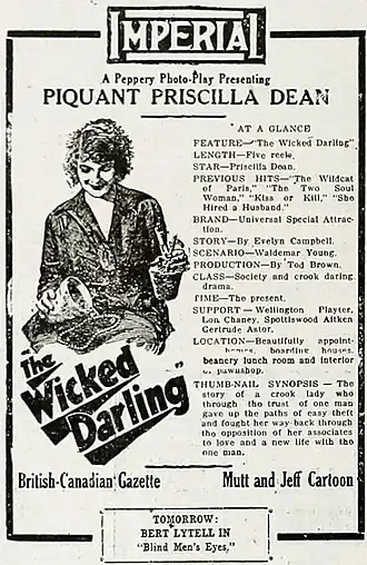 Advertentie voor The Wicked Darling