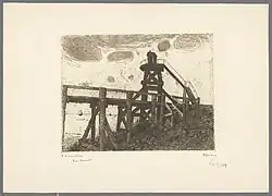 De aanlegsteiger, prent door Richard Baseleer, prentenkabinet van de Koninklijke Bibliotheek van België, S.II 125281