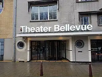 Voorgevel van Theater Bellevue, februari 2020