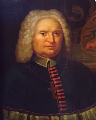 Portret van Theodorus van der Croon, geschilderd omstreeks 1740
