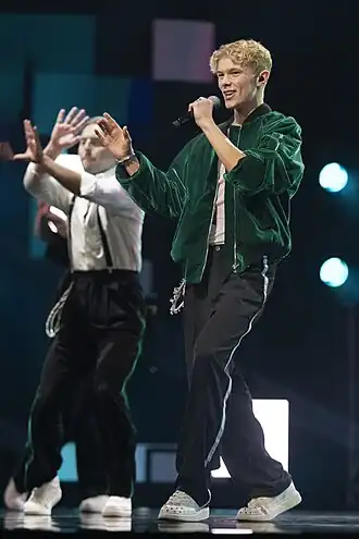 Theo tijdens Melodifestivalen 2023