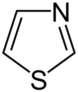 Structuurformule van thiazool