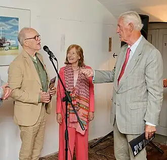 Postma in 2019 met zijn vrouw Sylvia en Martin Schröder