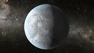 Artistieke impressie van Kepler-62e