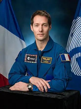 Officieel Portret van Thomas Pesquet voor Sojoez MS-03