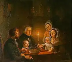 Interieur bij kaarslicht, 1844, Noordbrabants Museum, Den Bosch