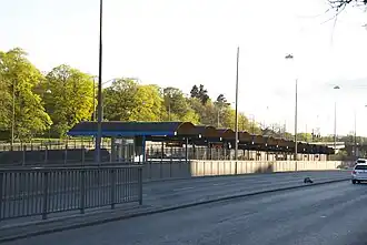 Het station gezien van af het Thorildsplan