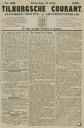 Eerste editie van de Tilburgsche Courant